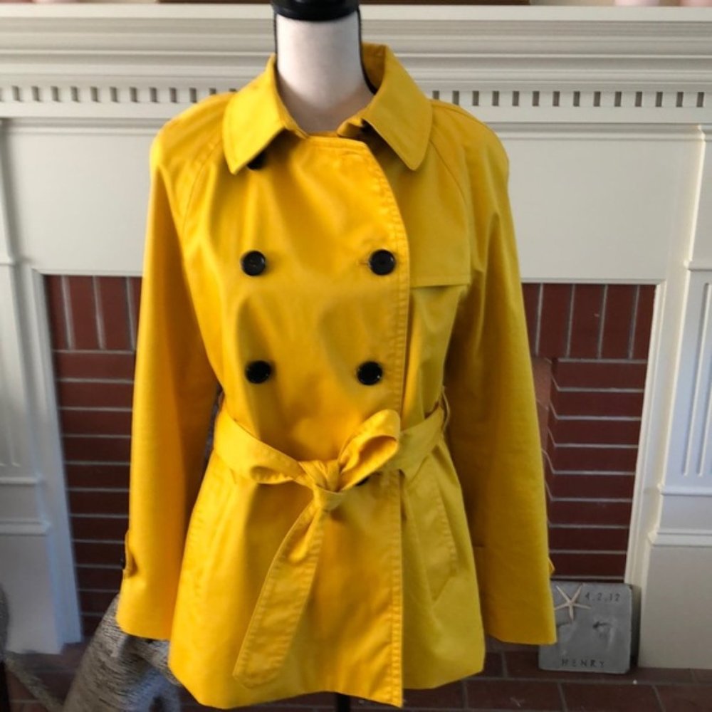 Coach bright yellow trench coat.